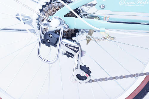 ●SHIMANO6段変速メカ坂道はもちろん長距離走行も楽に走れます。