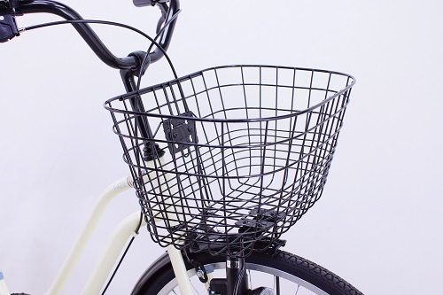 ●大型バスケットお買い物や通学に便利！荷物がたっぷり入る大型バスケットです。
